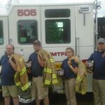 Fire Department Staff Standing with Truck