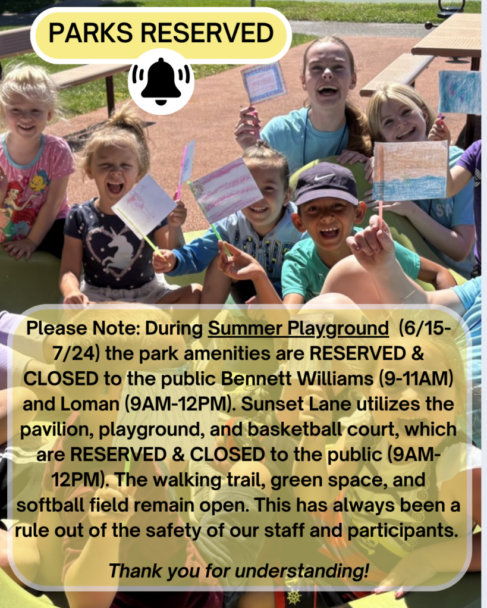 Park Closures - Summer Playground