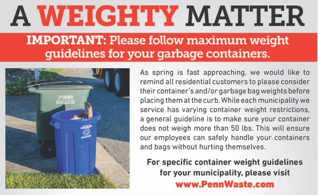 FROM PENN WASTE Spring Cleaning Tips & More West Manchester Township